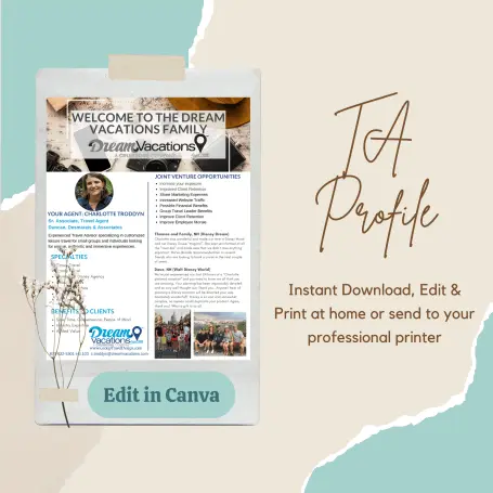 Travel Agent Profile form, business, edit in canva