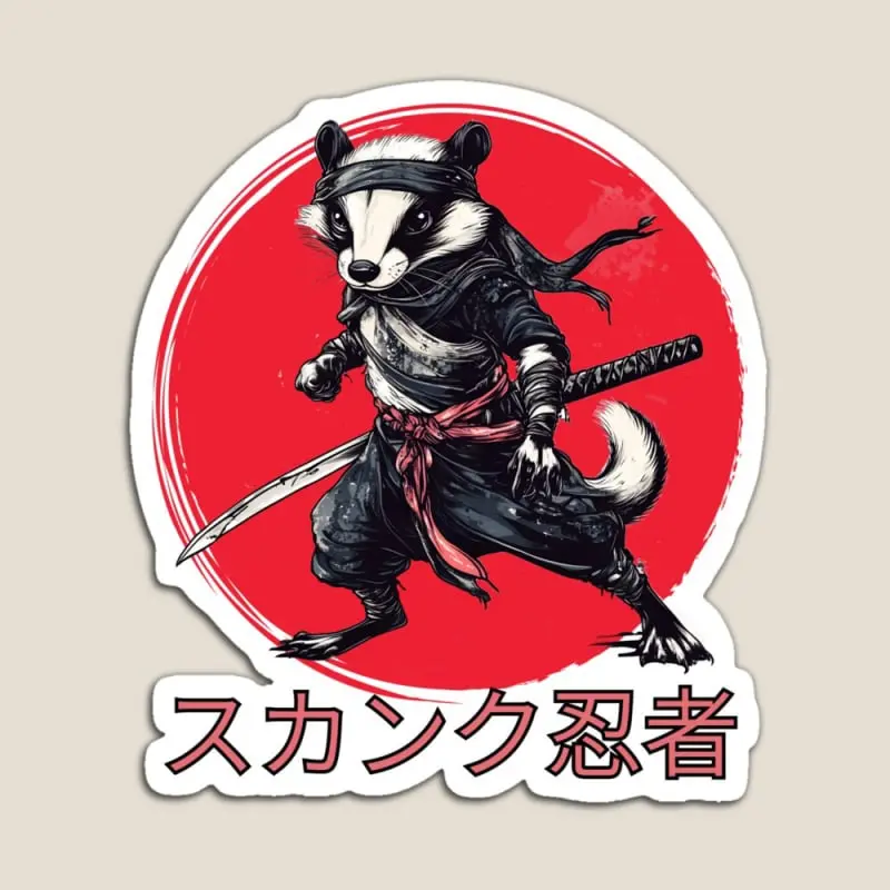 Skunk Ninja Warrior | Unique Samurai Animal Art with Japanese Style