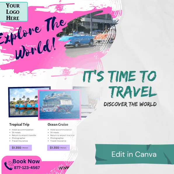 Travel Agent Flyer - Explore the World Etsy