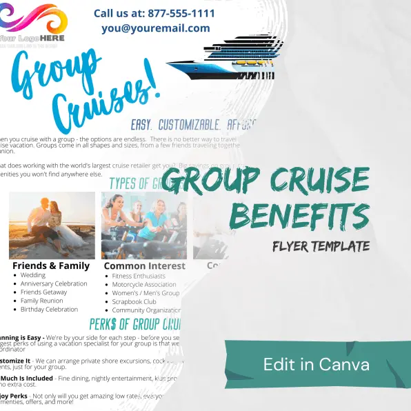 Group Cruise Benefits Flyer - Canva Travel Agent
